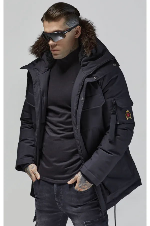 Jachetă SIKSILK Expedition Parka black | Sportshouse.ro